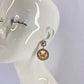 Gold or Silver Finish Drop Dangle Round Butterfly Earrings