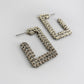 Square Hoop Rhinestones Earrings
