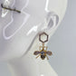 Drop Dangle Hexagon with Bee Earrings