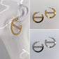 Flat Hoop Earrings with Rhinestones Earrings