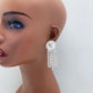 Lion Head Rhinestone Tassel Earrings