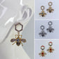Drop Dangle Hexagon with Bee Earrings