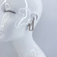 Clear Rhinestones Double Folded Bar Earrings