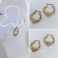 Gold Finish Small Hoop Earrings with Rhinestones or Pearls