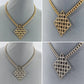 Gold or Silver Finish Diamond Shape Laser cut Pendant Necklace