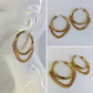 Gold Finish Hoop Earring with cuban Link Chain