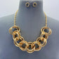 Multiple Rings Statement Necklace Set