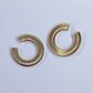 Stud Earring With Cut Circle Design Gold Or Silver Finish