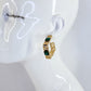 Square Greek Design Hoop with Rhinestones Earrings