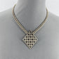 Gold or Silver Finish Diamond Shape Laser cut Pendant Necklace