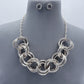 Multiple Rings Statement Necklace Set