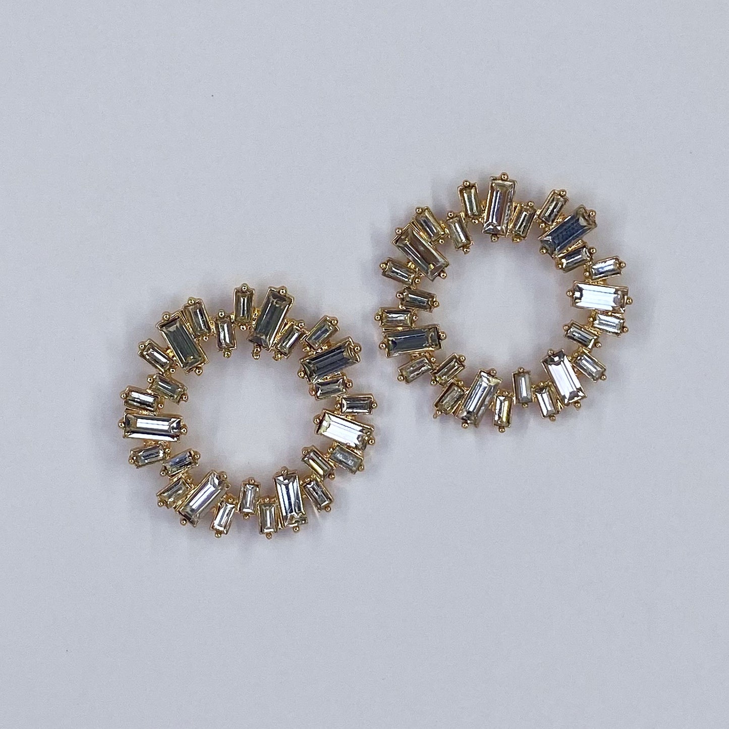 Rhinestone Post Back Round Stud Earrings
