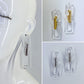 Acrylic Post Back Square Link Chains With Clear And Gold Or Clear And Silver Earrings